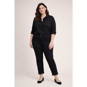 JustFab Black Lace Hem Ankle Pants Women Plus Size 18W Stretch NWT